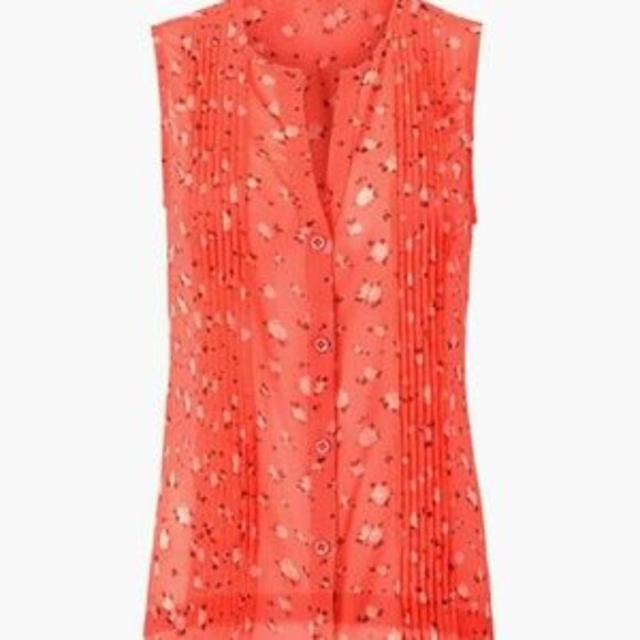 CAbi #5350 Blossom Print Sleeveless Pintuck Blouse - Picture 11 of 16